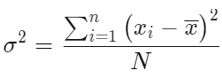 فرمول محاسبه واریانس