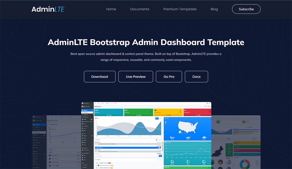 قالب های وب سایت بوت استرپ، Admin LTE