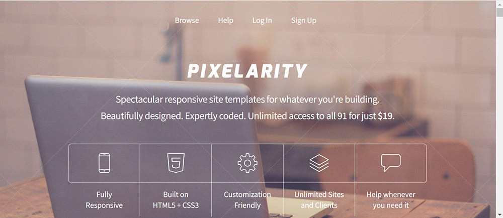 قالب وب سایت بوت استرپ Pixelarity