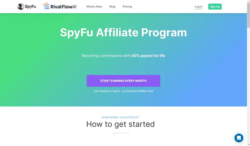 برنامه همکاری در فروش SpyFu