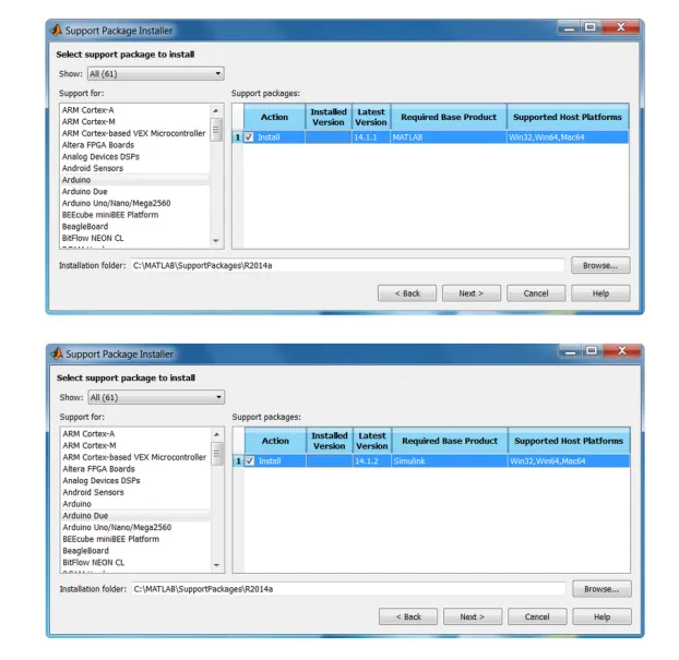 مراحل نصبMATLAB Support Package for Arduino و Simulink Support Package for Arduino Due در نحوه اتصال متلب به آردوینو