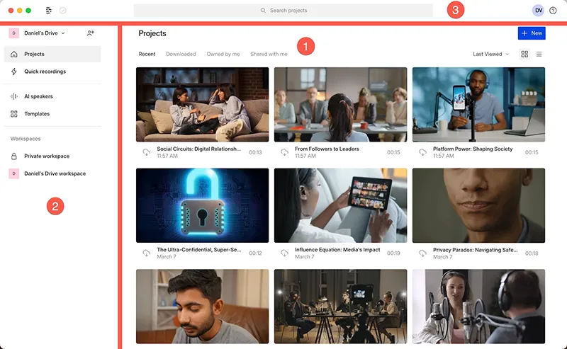 ساخت ویدئو با  Descript
