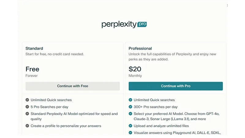 نسخه رایگان perplexity